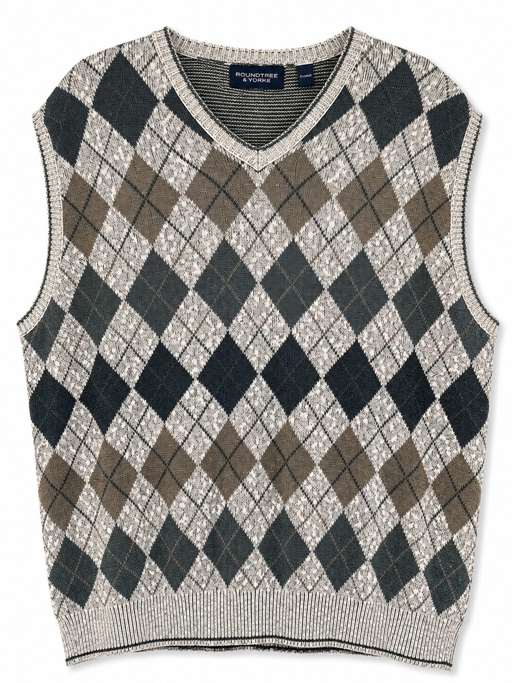 Vintage Roundtree & Yorke Argyle Sweater Vest XL Preppy Golf Grandpa
